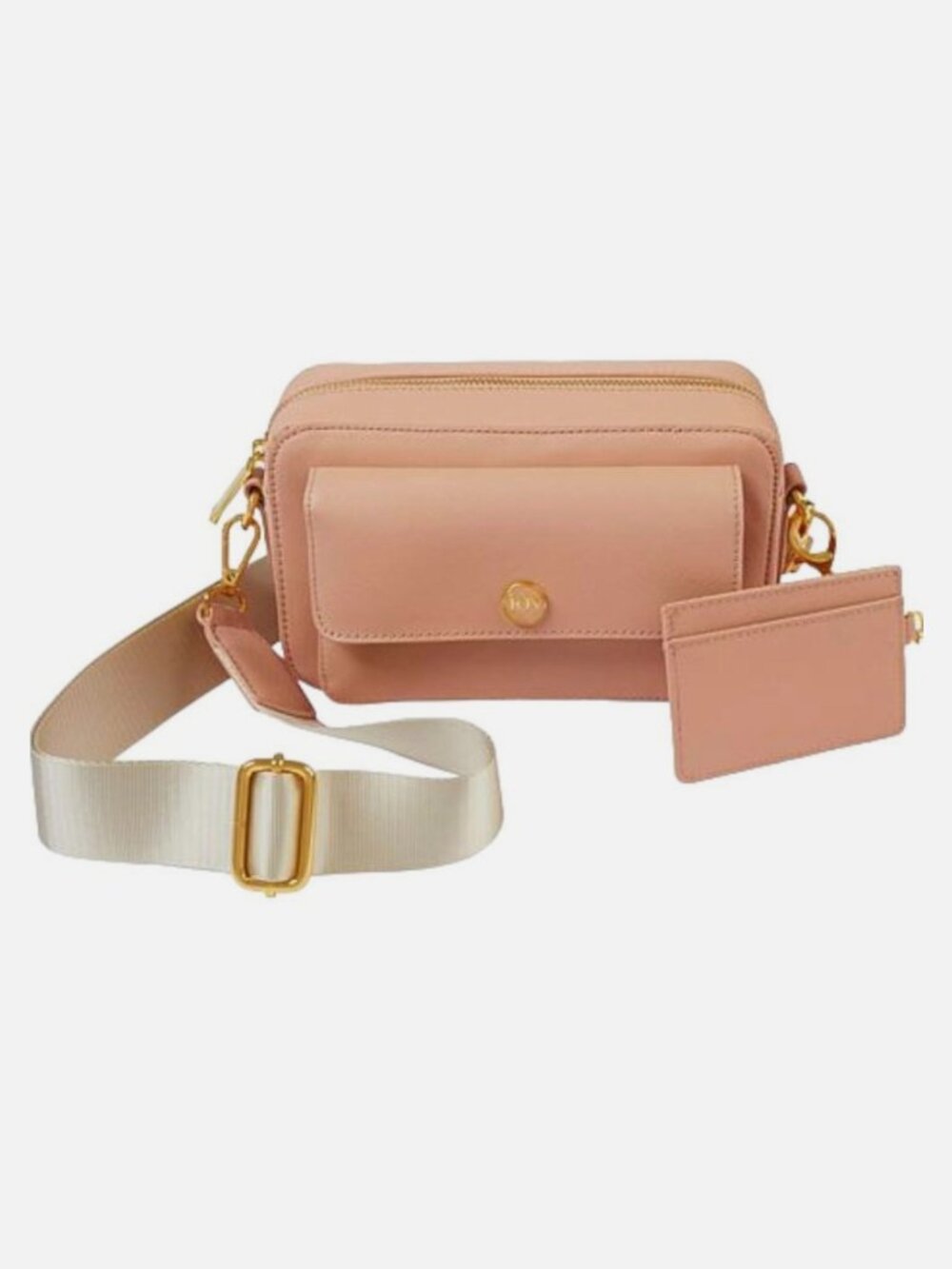 Joy Mangano Saffiano Leather Crossbody Camera Bag with Card Case
